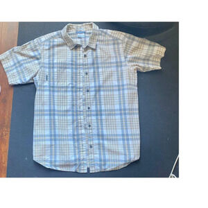 Columbia Short Sleeve Cotton Mens Casual Size Large Button Up Business Casual